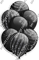 All Black Balloons - Sparkle Accents