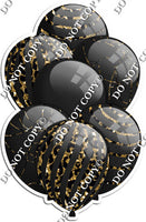 All Black Balloons - Sparkle Accents