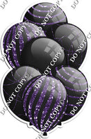 All Black Balloons - Sparkle Accents