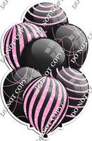 All Black Balloons - Sparkle Accents