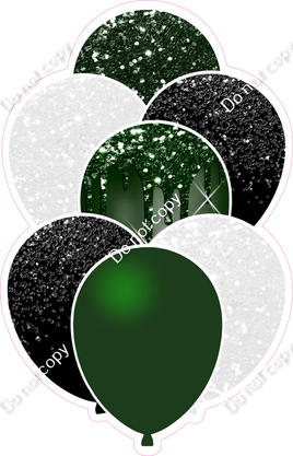 Hunter Green, Black & White XL Balloon Bundle
