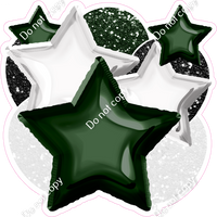 Hunter Green & White Balloon & Star Bundle