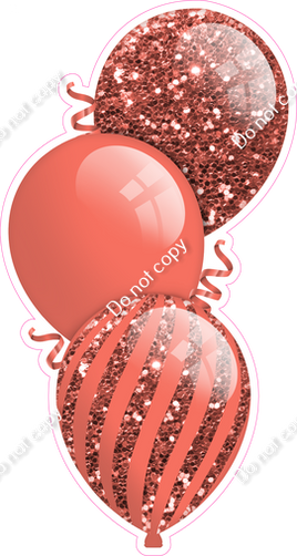 Sparkle - Coral Triple Balloon Bundle