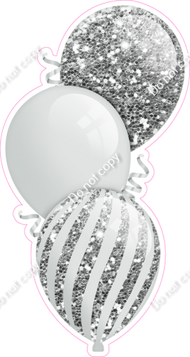 Sparkle - Light Silver Triple Balloon Bundle