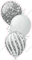Sparkle - Light Silver Triple Balloon Bundle
