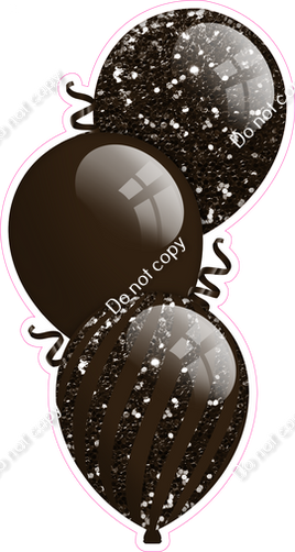 Sparkle - Chocolate Triple Balloon Bundle