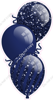 Sparkle - Navy Blue Triple Balloon Bundle