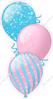 Sparkle - Baby Blue & Baby Pink Triple Balloon Bundle