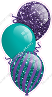 Sparkle - Purple & Teal Triple Balloon Bundle