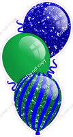 Sparkle - Blue & Green Triple Balloon Bundle