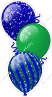 Sparkle - Blue & Green Triple Balloon Bundle
