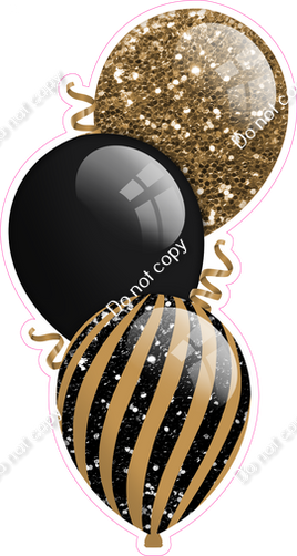 Sparkle - Black & Gold Triple Balloon Bundle