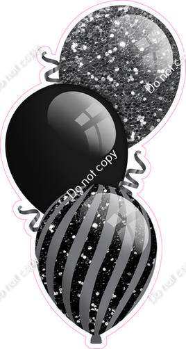 Sparkle - Black & Silver Triple Balloon Bundle