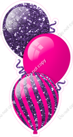 Sparkle - Hot Pink & Purple Triple Balloon Bundle