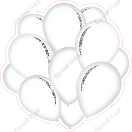 Flat - White Balloon Cluster w/ Variants