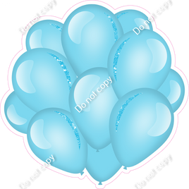 Flat - Baby Blue Balloon Cluster w/ Variants