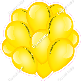 Flat - Yellow Balloon Cluster w/ Variants
