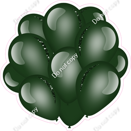 Flat - Hunter Green Balloon Cluster w/ Variants