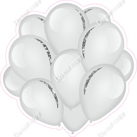 Flat - Light Silver Balloon Cluster w/ Variants