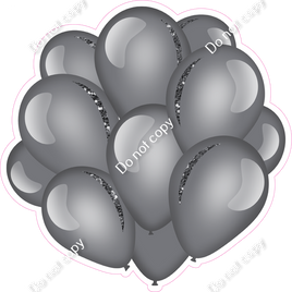 Flat - Silver Balloon Cluster w/ Variants