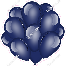 Flat - Navy Blue Balloon Cluster w/ Variants