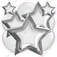 Flat Light Silver Balloon & Star Bundle