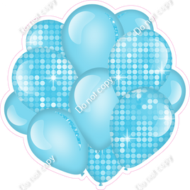 Disco - Baby Blue Balloon Cluster w/ Variants