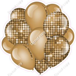 Disco - Gold Balloon Cluster