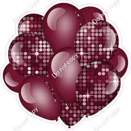 Disco - Burgundy Balloon Cluster