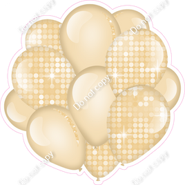 Disco - Champagne Balloon Cluster