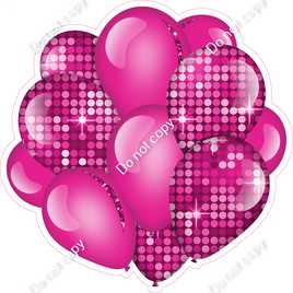 Disco - Hot Pink Balloon Cluster