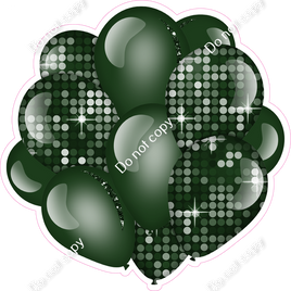 Disco - Hunter Green Balloon Cluster w/ Variants