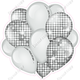 Disco - Light Silver Balloon Cluster