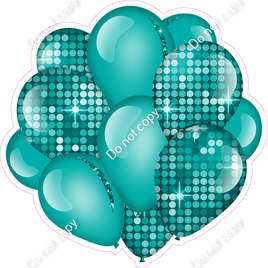 Disco - Teal Balloon Cluster w/ Variants