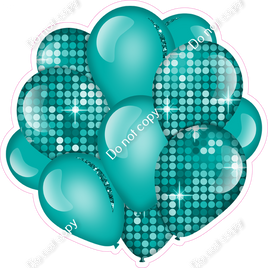 Disco - Teal Balloon Cluster