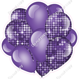Disco - Purple Balloon Cluster