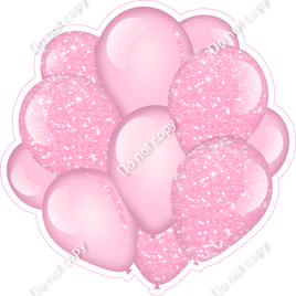 Sparkle - Baby Pink Balloon Cluster w/ Variants