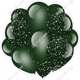 Sparkle - Hunter Green Balloon Cluster w/ Variants
