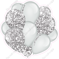 Sparkle - Light Silver Balloon Cluster w/ Variants