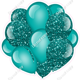 Sparkle - Teal Balloon Cluster w/ Variants
