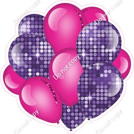 Disco - Purple & Hot Pink - Balloon Cluster w/ Variants