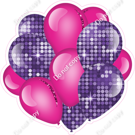 Disco - Purple & Hot Pink - Balloon Cluster