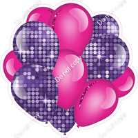 Disco - Purple & Hot Pink - Balloon Cluster w/ Variants