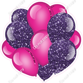 Sparkle - Purple & Hot Pink - Balloon Cluster w/ Variants