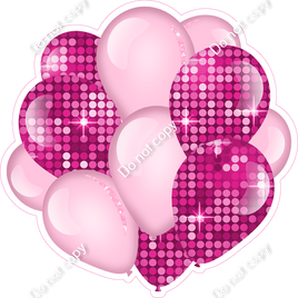 Disco - Baby Pink & Hot Pink - Balloon Cluster