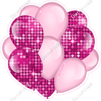 Disco - Baby Pink & Hot Pink - Balloon Cluster