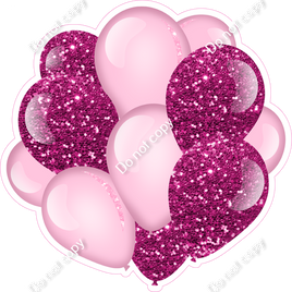 Sparkle - Baby Pink & Hot Pink - Balloon Cluster w/ Variants