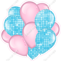 Disco - Baby Pink & Baby Blue - Balloon Cluster w/ Variants