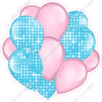 Disco - Baby Pink & Baby Blue - Balloon Cluster w/ Variants
