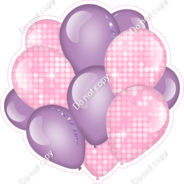 Disco - Baby Pink & Lavender - Balloon Cluster w/ Variants